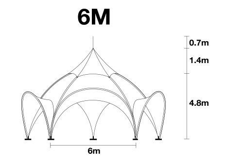 6m arch tent